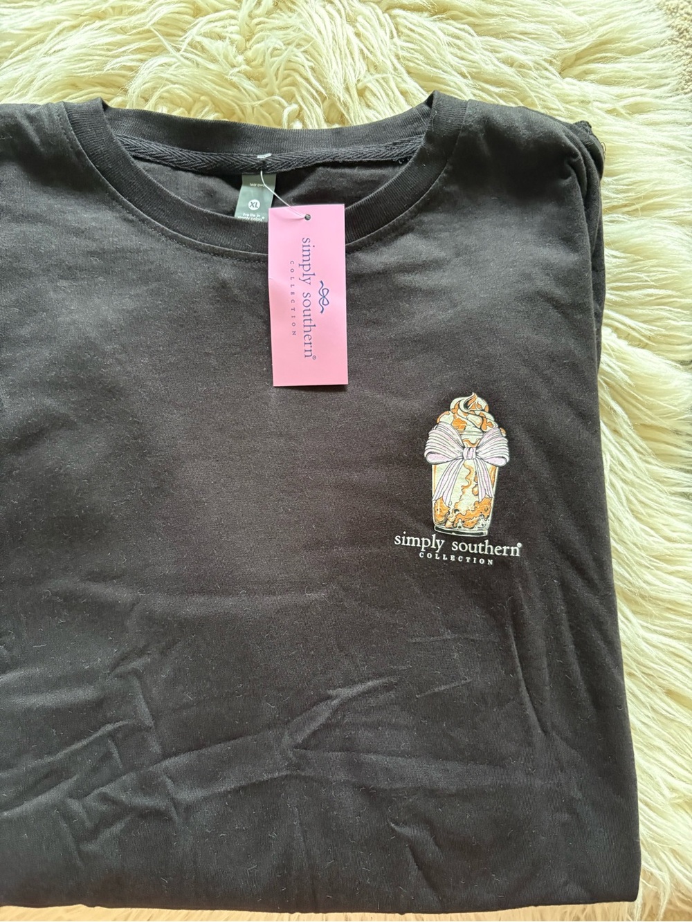 Simply Southern Coffee Makes Me Nicer Tee Women’s XL Black Pink T-shirt New - Picture 9 of 9